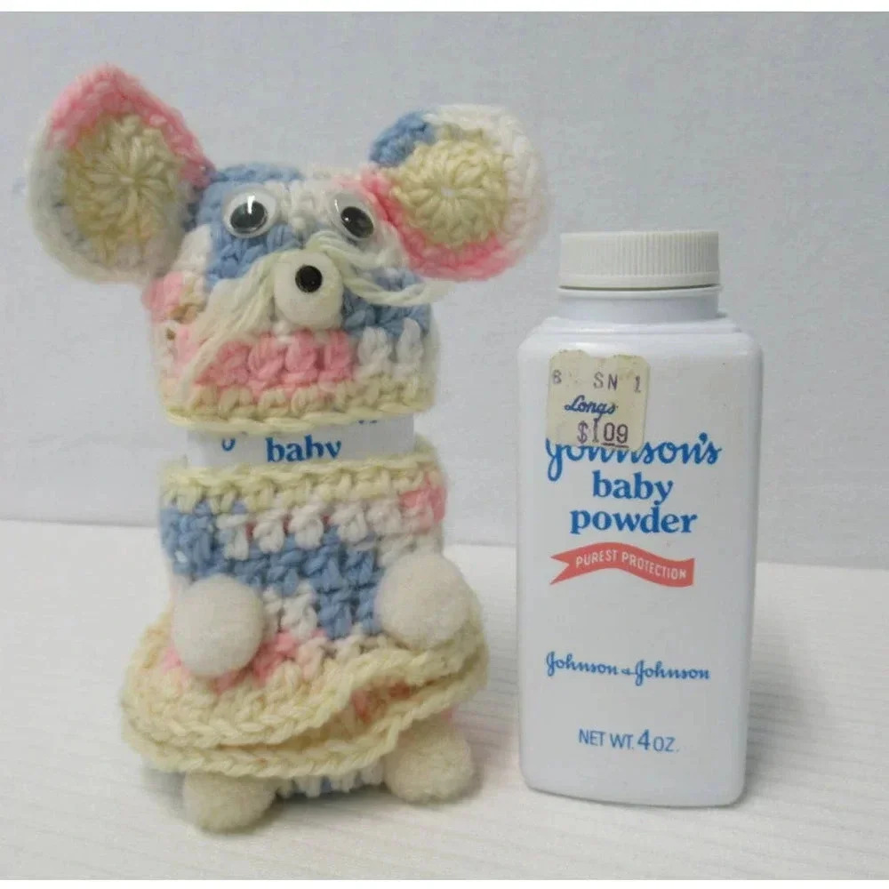 Vintage Johnson Baby Powder 4 oz Embossed Plastic Bottle Discontinued - 2 pk